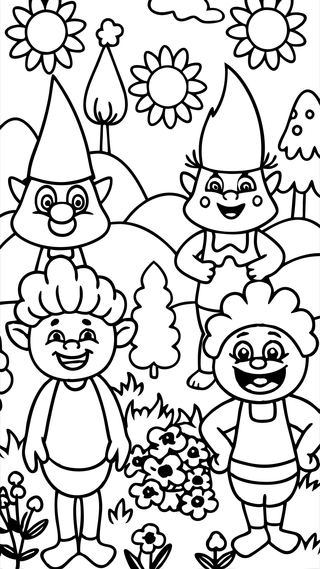 trolls free coloring pages